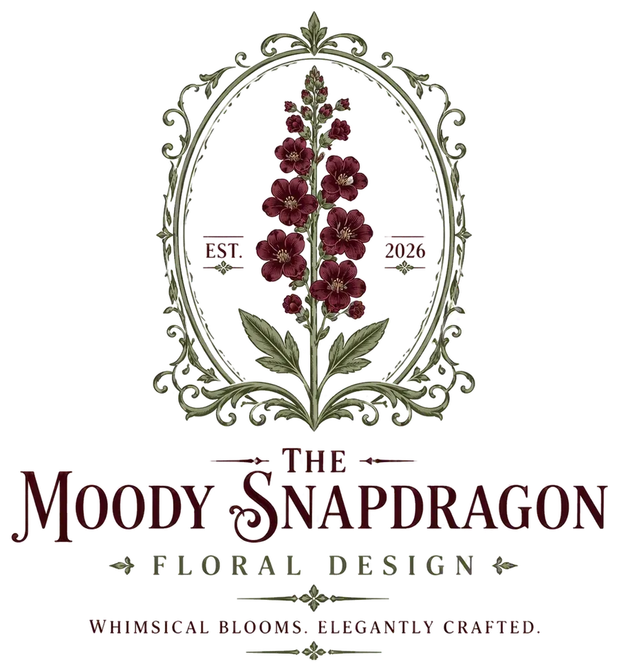 The Moody Snapdragon Floral Design — whimsical blooms, elegantly crafted. Est. 2026.